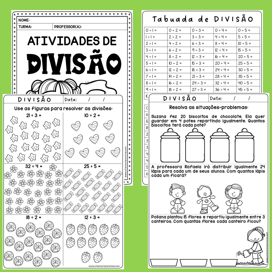 Atividade De Matematica Divisão 4 Ano - BRAINCP