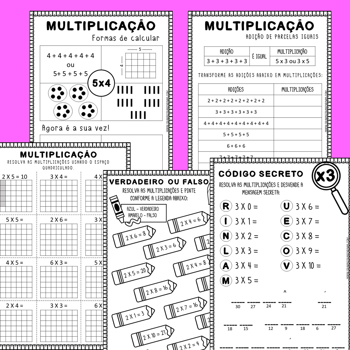 Multiplicação e adição de parcelas iguais - Planos de aula - 3º ano